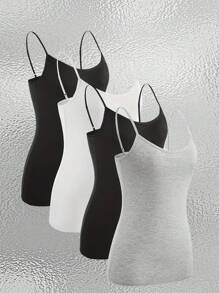 INAWLY 女式基本款可調式肩帶背心 - 彩色 - 查看 1