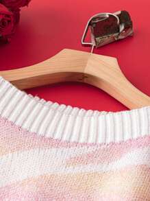 SHEIN LUNE Jersey De Cuello Redondo Para Mujer De Talla Grande Con Bloque De Color Y Sin Cierre