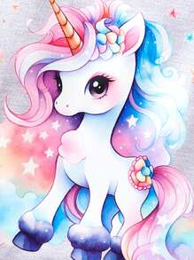 Baby Girl Cute Unicorn Pattern Long Sleeve Top - Grey - View 3