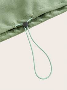 SHEIN Daily&Casual Women's Zipper Half-Placket Sweatshirt And Sports Shorts Set - Green - View 5