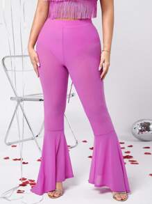 SHEIN SXY 女士純色喇叭褲