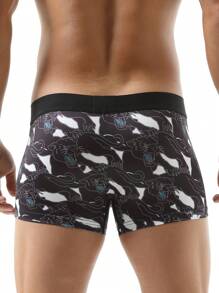 Bóxers Tipo Bermuda Con Estampado Animal Para Hombre - Negro - Ver 2