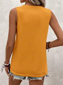 SHEIN Clasi Solid Color Loose Fit Round Neck Sleeveless Tank Top For Summer For Casual Wear