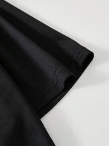 男士貓咪印花圓領t恤 - 黑色 - 查看 3