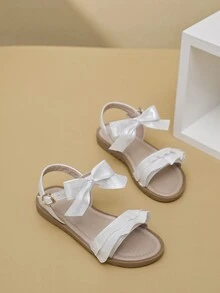 Girls' Silver White Pleated Lace Bow Knot Princess Sandals, For Pre-Teens To Teens - Silver - View 5