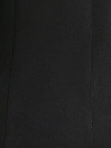 SHEIN Lady 女款弧形下擺v領西裝外套 - 黑色 - 查看 7