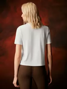 Game of Thrones X SHEIN Crew Neck Short Sleeve Print T-Shirt - White - View 2