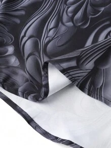 Manfinity LEGND Áo sơ mi dài tay in họa tiết đơn giản và phong cách cho nam - màu đen - Xem 6