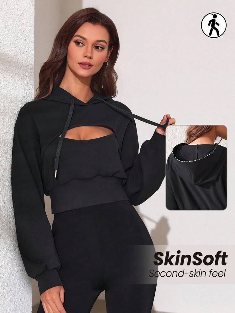 Hollow Out Front Sports Sweatshirt