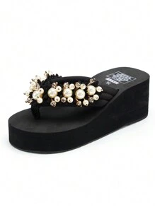 Của phụ nữ Cao gót Dép xăng đan , Thời trang Trân châu Của phụ nữ Sành điệu Giày Slingback Giày cao gót Đầm Giày nữ Baotou , Của phụ nữ Nền tảng Giày dép - Nhiều màu - Xem 4