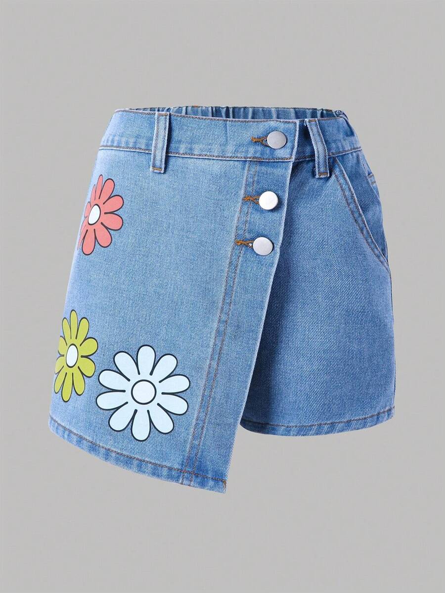 shein-tween-girls-casual-elastic-waist-button-front-denim-skirt-with