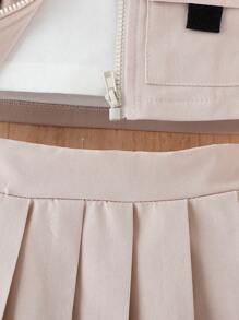 夏季寶寶女孩酷炫休閒風格3件套裝 - 杏色 - 查看 6