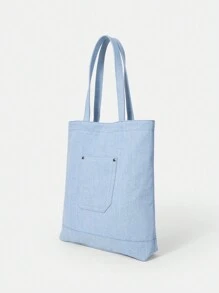 SHEIN MOD 女士時尚大容量單肩包 - 淺藍色 - 查看 7