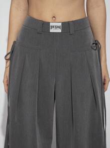 SHEIN EZwear Pantalon Tissé À Patchs Plissés