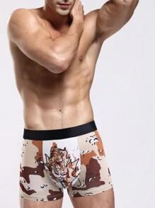 Men'S Camouflage Tiger Printed Boxer Shorts - Multicolor - View 1