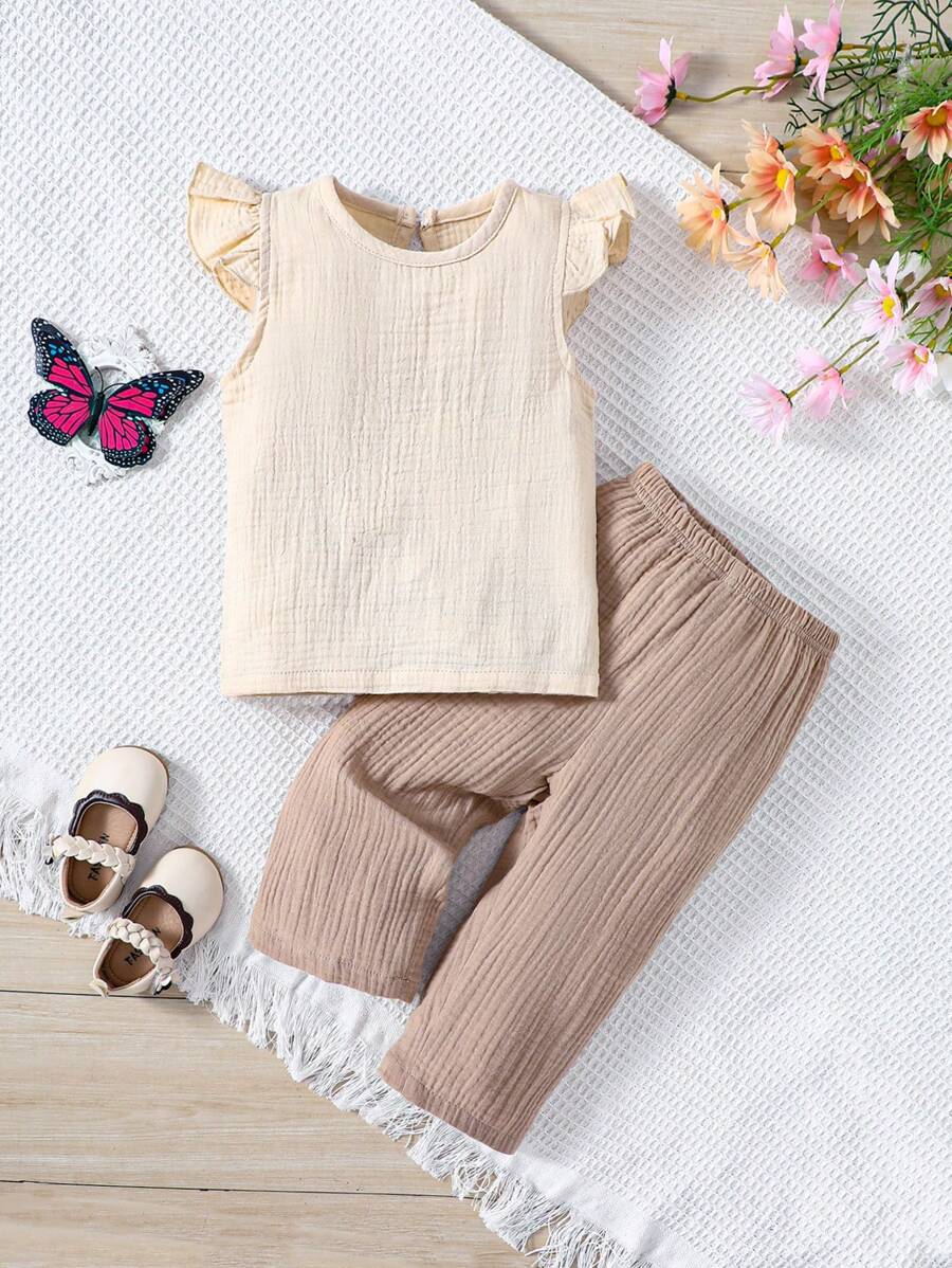 寶寶女孩休閒時尚藝術設計舒適2件裝 - 彩色 - 查看 1