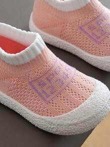 Girls' & Baby Girls' Slip-On Sports Shoes With Elastic Opening And Breathable Design - Pink - View 3