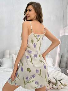 CottageSlumber Váy ngủ dây mảnh in hoa Đầm ngủ Pyjama họa tiết hoa lộng lẫy, ấm cúng và thanh lịch - Nhiều màu - Xem 3