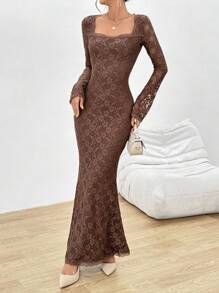 Aloruh 女士蕾絲修身人魚裙