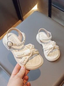 2024年新款女童拖鞋/戶外涼鞋/透氣親子沙灘鞋/平底柔軟兒童涼鞋 - 米色 - 查看 4