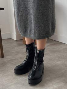 FRIFUL Designer 女士纯色休闲针织缎带束带裙 - 灰色 - 查看 6