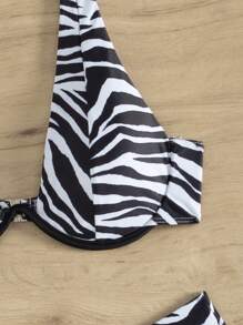 Swim SXY 2025 女式花卉印花比基尼 - 随机印花，版权购买夏季 - 黑與白 - 查看 5