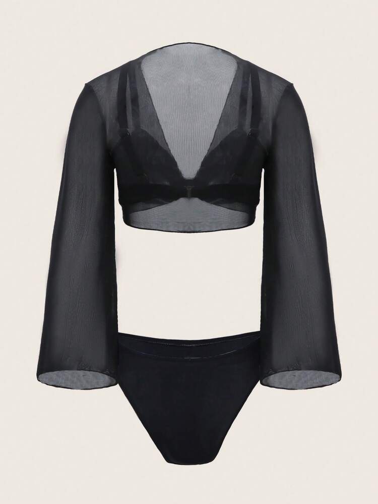 Ladies' Solid Color Bikini Set Summer