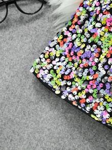 SHEIN Tween Girl Colorful Sequin Decor Casual Skirt - Orange - View 4