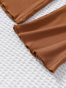 3pcs/Set Baby Girls' Letter Patched Tee And Shorts Outfit - Multicolor - View 8