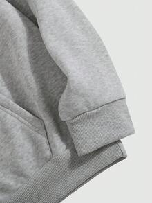 Manfinity Hypemode Men's Fun Print Hooded Sweatshirt And Sweatpants Two Piece Set - Light Grey - View 4