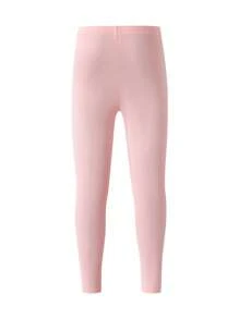 SHEIN Young Girl Pink Pleated Leggings - Pink - View 2