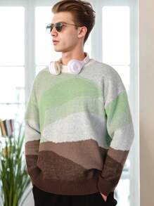 Manfinity Roghcode Lỏng lẻo phù hợp Nam Khối màu Thả vai Áo len - Nhiều màu - Xem 1