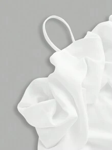SHEIN Privé Plus Size Camisole Top With Decorative Collar, Adjustable Shoulder Straps And Metal Zipper Closure At Back - Beige - View 9