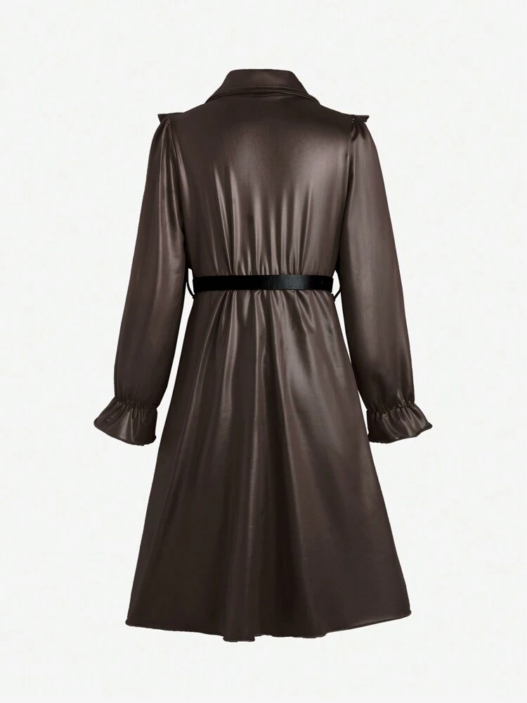 Sister Matching Tween Girls & Fashionable Cool Motorcycle Style Casual Dress For Daily Wear, Spring, Autumn, Winter