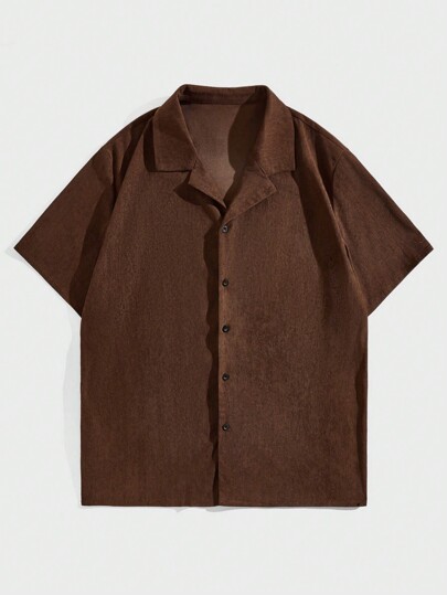 Street Life Men's Solid Color Short Sleeve Shirt, School