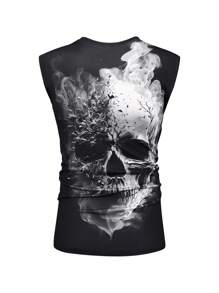 Manfinity LEGND Men'S Sleeveless Top With Skull Printed Design - Black - View 2