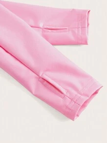 SHEIN ICON Women's Solid Color Hollow Out Off Shoulder Cropped Pu Top - Pink - View 3