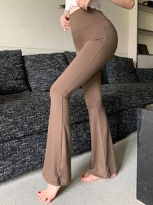 DAZY Leggings a vita alta a zampa di elefante, abbigliamento back to school per donne