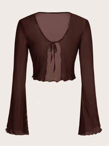 SHEIN ICON Sheer Women'S Front Knot Top