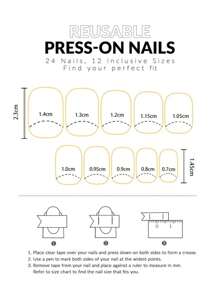 ROMWE Fairycore 24pcs Full Cover Square Shape French Style Artificial Nail Tips Set, Suitable For Women And Girls - Multicolor - View 4