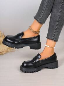 Plus Size Women's Shoes 41 42 43, Black Mary Jane Shoes For Women, British Style, Thick Bottom, Japanese Jk Uniform Shoes, Anti-Skid, Increased, Lofers, High-Heeled Shoes