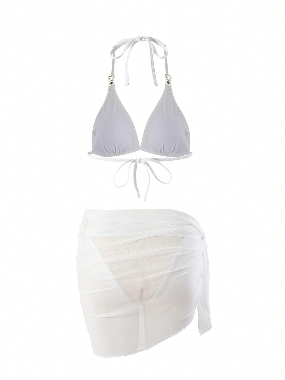 Summer Sparkly Bikini Set With Sequin Decor, Including Skirted Bottom Carnival