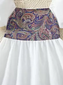 SHEIN Cô Gái Trẻ Mùa hè Đầm Đối với Chính thức Dịp - trắng - Xem 4