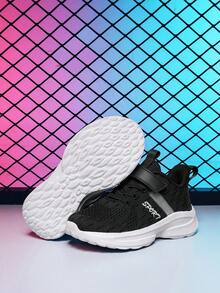 Kids' Spring/Autumn Breathable Lightweight Sports Running Shoes, Suitable For Daily Wear & Casual Shoes - Black and White - View 6