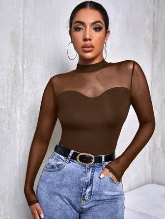 Firerie Mesh Yoke Long Sleeve T-Shirt