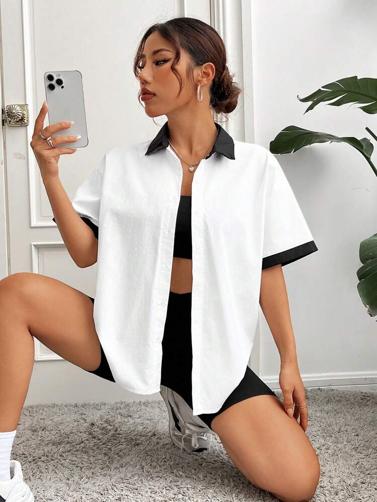 White Woven Love Shirt Valentines Shirt