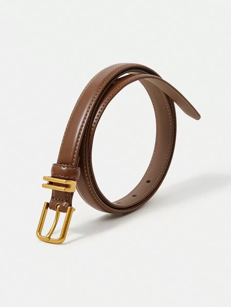 MOTF PREMIUM 女士棕色金屬雙條浪漫耳環和腰帶套裝 - 棕色 - 查看 2