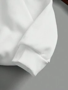 SHEIN Coolane Women'S Plus Size Letter & Character Printed Round Neck Sweatshirt - White - View 3