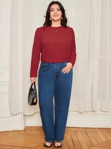 SHEIN Frenchy Plus 女式情人節蕾絲拼接鏤空襯衫 - 紅色 - 查看 4