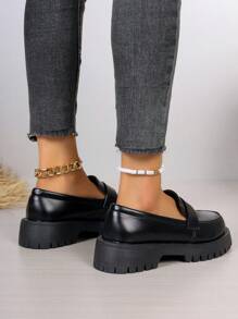 Plus Size Women's Shoes 41 42 43, Black Mary Jane Shoes For Women, British Style, Thick Bottom, Japanese Jk Uniform Shoes, Anti-Skid, Increased, Lofers, High-Heeled Shoes